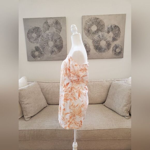Abercrombie & Fitch Off Shoulder Tropical Linen Blend Dress sz Sm - Picture 5 of 11